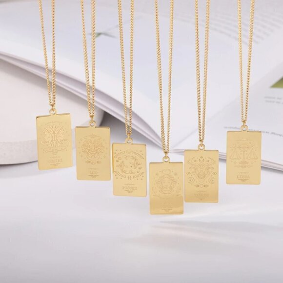 Stainless Steel Zodiac Astrology Sign Necklace - Picture 3 of 16